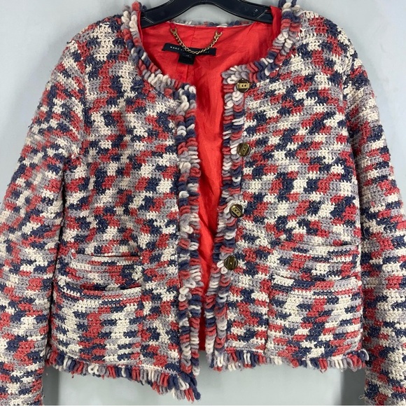 Marc By Marc Jacobs Women's Blazer Size S Wool Red White Blue Size XS - Picture 4 of 13